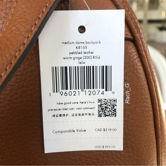 Kate Spade Leila Medium Dome Pebbled Leather Backpack - Picture 10 of 10